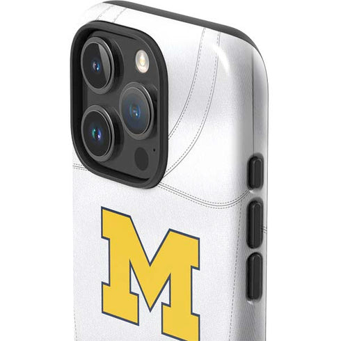 University of Michigan White Jersey iPhone 16 Pro Impact Case